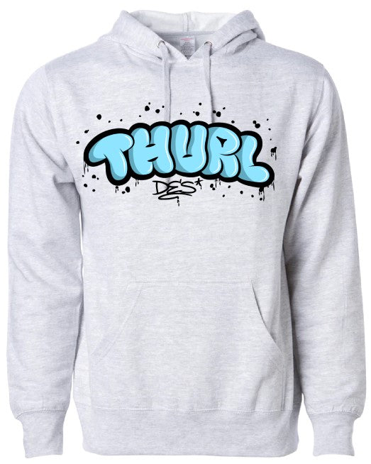 Thurl Des Graffiti Hoodie Grey/Blue