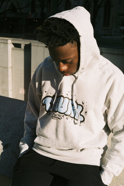 Thurl Des Graffiti Hoodie Grey/Blue