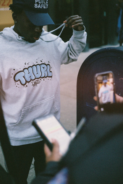 Thurl Des Graffiti Hoodie Grey/Blue