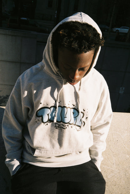 Thurl Des Graffiti Hoodie Grey/Blue